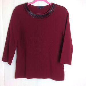 Brooks Brothers Sweater Med 100% Merino Wool Maroon